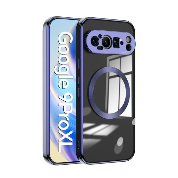 for Google Pixel 9 / 9 Pro Case, Compatible with Magsafe, Military-Grade Protection, Yellowing Resistant, Scratch-Resistant Back, Shockproof Slim Phone Case for Pixel 9 / 9 Pro,Darkpurple