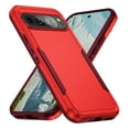 thumbnail image 1 of for Google Pixel 9 / 9 Pro Case, Dual Layers Shell Hard PC + Soft TPU Back Shell Heavy Duty Military Drop Protection Rugged Shockproof Hybrid Case for Google Pixel 9 / 9 Pro, Red/Rose, 1 of 6