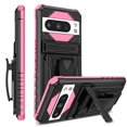 thumbnail image 1 of for Google Pixel 9 / 9 Pro Case - Heavy Duty Phone Holster with Belt Clip | with Kickstand | Shockproof, Dual Layer Protective | Drop Protection Hybrid Case for Google Pixel 9 / 9 Pro | Pink, 1 of 15