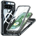 thumbnail image 1 of for Google Pixel 9 / 9 Pro Case, Magnetic Wireless Charger Full-Body Protection Shockproof Rugged Clear Bumper Frame Case Cover with Built-in Screen Protector for Google Pixel 9 / 9 Pro, Black, 1 of 7