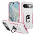 thumbnail image 1 of for Google Pixel 9 / 9 Pro Case, Slim Fit Military Grade Shockproof Case for Google Pixel 9 / 9 Pro with Ring Holder Kickstand Support Car Mount Magnetic Rugged PC Protective Phone Case,White+Pink, 1 of 10