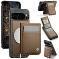 thumbnail image 1 of For Google Pixel 9 / 9 Pro Compatible with Magsafe 2 in 1 Detachable Wallet Case with Card Holder,Women Men,Magnetic PU Leather RFID Blocking Flip Kickstand Credit Card Slots Phone Case,Brown, 1 of 12