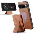 thumbnail image 1 of For Google Pixel 9 / 9 Pro Detachable Magnetic Wallet Credit Card Cash Slot Case Support Wireless Charging Functional Kickstand Compatible with MagSafe Phone Cover For Google Pixel 9 / 9 Pro,Brown, 1 of 12
