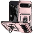 thumbnail image 1 of Google Pixel 9 / 9 Pro Kickstand Armor Case with Slide Camera Lens Protection Cover Built-in 360° Rotate Ring Holder Stand Magnetic Military Shockproof Phone Cover for Google Pixel 9 / 9 Pro,Rosegold, 1 of 9