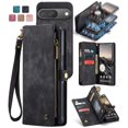 thumbnail image 1 of Google Pixel 9 / 9 Pro Leather Detachable Wallet Zipper Case with 8 Card Slots Holder Magnetic case for Google Pixel 9 / 9 Pro Flip Wallet Handle Wrist Strap Shockproof Pocket Handbag,
Black, 1 of 7