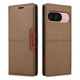 thumbnail image 1 of For Google Pixel 9 / 9 Pro PU Leather Wallet Phone Case,Flip Folding Kickstand,With Card Slots & Cash Pocket,Shockproof Anti-fall Rugged Anti-fall Ultra Slim Phone Case Cover,Brown, 1 of 10