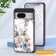 thumbnail image 1 of for Google Pixel 9 / 9 Pro Slim Case Exquisite Floral Pattern 360 Rotating Diamond Ring Holder Anti-Scratch Soft TPU Silicone Bumper Rubber Tempered Glass Back Cover, White flower bush, 1 of 13