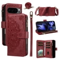 thumbnail image 1 of For Google Pixel 9 / 9 Pro Wallet Case, 9 Card Slots RFID Blocking Crossbody Leather Cover, Zipper Pocket, Detachable Wrist & Shoulder Strap, Magnetic Shockproof Protective Phone Case for Women,Red, 1 of 11