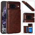 thumbnail image 1 of For Google Pixel 9 / 9 Pro Wallet Case with Card Holder, Premium PU Leather Kickstand Credit Card Slots Case,[RFID Blocking] Double Magnetic Clasp Back Flip Durable Shockproof Cover, Brown, 1 of 10