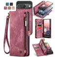 thumbnail image 1 of For Google Pixel 9 / 9 Pro Wallet Case,Multi-Functional Retro Leather Purse Flip Cover Zipper Wallet Case with Removable Card Slots Pocket & Detachable Wrist Strap Magnetic Phone Case, Red, 1 of 7