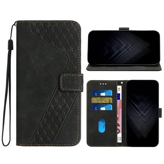 for Google Pixel 9 / 9 Pro Wallet Case, PU Leather Flip Protective Case Wrist Strap Credit Card Holder Pocket Embossed Kickstand Full Body Protection Classic Case for Google Pixel 9 / 9 Pro, Black