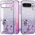 thumbnail image 1 of for Google Pixel 9 Case Clear Glitter Shiny Aesthetic Google Pixel 9 Phone Case Silicone Soft Floral Transparent Shockproof Cover Purple Slim for Women (Purple), 1 of 14