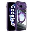 thumbnail image 1 of for Google Pixel 9 Case with Lens Protector, [Foldable Stand & Rotatable Ring Holder], Glossy Shockproof Bumper Dustproof Clear Women Men Case for Google Pixel 9, Darkpurple, 1 of 10