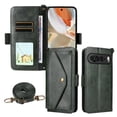 thumbnail image 1 of For Google Pixel 9 / Pixel 9 Pro  Vintage Leather Wallet Case For Women Men Multi-Card Slots Hidden Button Pocket Detachable Shoulder Strap ,Shockproof Phone Case,Green, 1 of 9