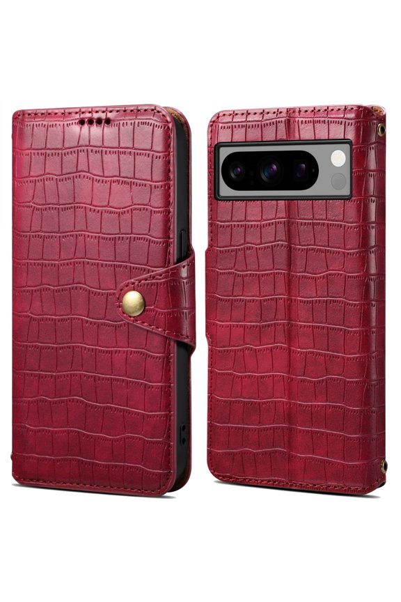 for Google Pixel 9/Pixel 9Pro Leather Phone Case Wallet Luxury Classic Crocodile Check Pattern Folio Flip Magneitc Cover, with ID Credit Card Holder Coin Cash Slot, Kickstand Support