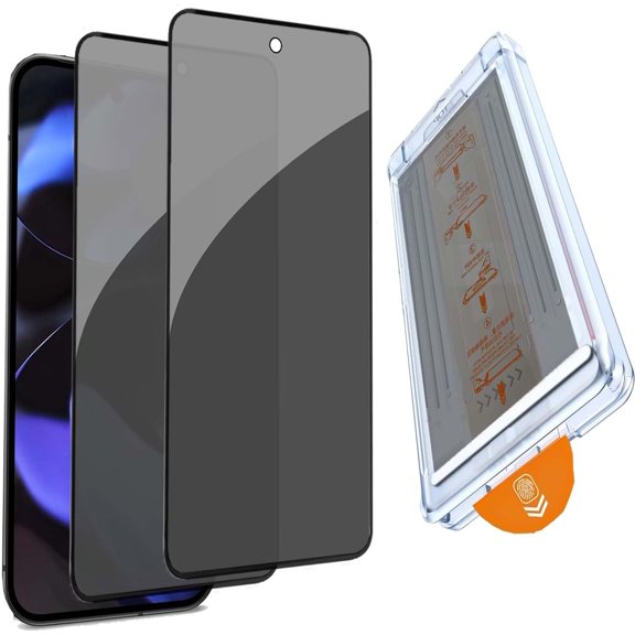 for Google Pixel 9 Pro / 9 Privacy Screen Protector, 28Anti Spy Tempered Glass with [Auto-Align Dust Removal Kit], Fingerprint Unlocking Support, Bubble-Free Easy Installation, Case Friendly, 2 Pack
