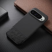 for Google Pixel 9 / 9 Pro Case, Slim Plain PU Leather Thin Hard PC Bumper Anti-Slip Scratch Resistant Shockproof Military Grade Protective Phone Cover Case for Google Pixel 9 / 9 Pro, Black