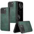 thumbnail image 1 of for Google Pixel 9 Pro Fold / Fold 2 Case, PU Leather + Hard PC Shell Ultra Thin Slim Durable Protective Premium Phone Case Shockproof Cover for Google Pixel 9 Pro Fold / Fold 2, Green, 1 of 5