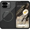thumbnail image 1 of for Google Pixel 9 Pro Fold Case Carbon Fiber [Compatible with MagSafe] Ultra Slim Magnetic Shockproof Anti-Scratch Drop Protection Case, Black&Silver, 1 of 8