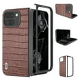 thumbnail image 1 of for Google Pixel 9 Pro Fold Case -Crocodile print Leather-Shockproof PC Shell, Scratch Resistant Rugged Protective Phone Cover Women Men Compatible with Google Pixel 9 Pro Fold,Coffee, 1 of 5