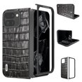thumbnail image 1 of for Google Pixel 9 Pro Fold Case, Premium PU Leather Crocodile print Hard PC Phone Cover Retro Design Shockproof Scratch Resistant Rugged case for Google Pixel 9 Pro Fold,Black, 1 of 5