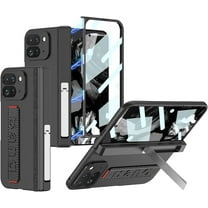 for Google Pixel 9 Pro Fold Case with Wrist Strap Kickstand, Hinge Protection Built-in Screen Protector Full-Body Shockproof Protective Magnetic Case, Twill