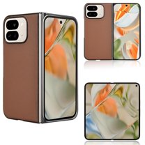 for Google Pixel 9 Pro Fold / Fold 2 Aramid Case,Carbon Carbon Fiber Texture Leather Phone Cases Shell Aramid Fiber Super Light Phone Shell Have Strong Impact Resistance, Brown