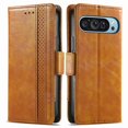 thumbnail image 1 of For Google Pixel 9 Pro Leather Phone Case Wallet Folio Flip Cover Casual Business, [RFID Blocking] Multi Hidden Anti-theft Card Holder Cash Slot, Side Magnetic Buckle, Stand Support,Khaki, 1 of 10