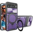 thumbnail image 1 of for Google Pixel 9 Pro/Pixel 9 2024  Case with Magnetic Ring Kickstand, Rugged Military Grade Shockproof Heavy Duty Case with Slide Camera Lens Cover for Google Pixel 9 Pro JS-Purple, 1 of 10