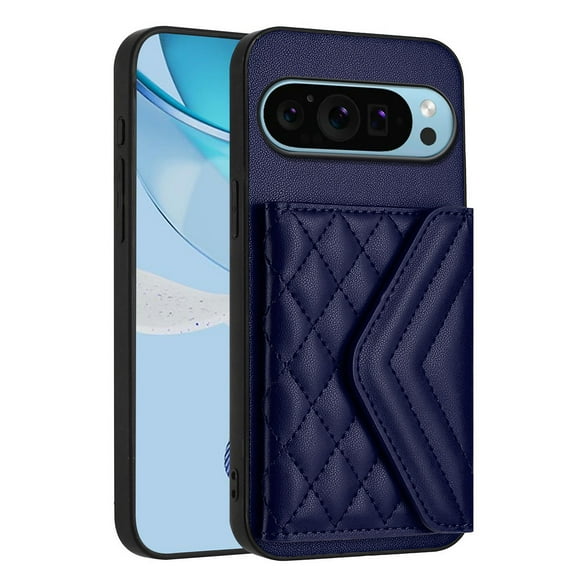 for Google Pixel 9 / 9 Pro Slim Case with Card Holders and Strap for Women, Google Pixel 9 / 9 Pro Phone Case Wallet PU Leather Kickstand RFID Blocking Flip Shockproof Wallet Case - Blue