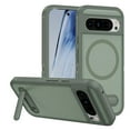 thumbnail image 1 of for Google Pixel 9 Pro XL Case,[Built-in Invisible Kickstand],Compatible with MagSafe,Military-Grade Drop Protection Double Layer Shockproof Slim Translucent Matte Phone Case,Gray Green+Green, 1 of 7