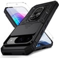 thumbnail image 1 of for Google Pixel 9 Pro XL Case with Camera Lens Cover, HD Screen Protector, 10 FT Military Grade Drop Protection, Magnetic Ring Holder Kickstand Protective Phone Case, Black, 1 of 7