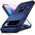 thumbnail image 1 of for Google Pixel 9 Pro XL Case with Camera Lens Cover, HD Screen Protector, 10 FT Military Grade Drop Protection, Magnetic Ring Holder Kickstand Protective Phone Case, Navy Blue, 1 of 13