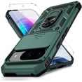 thumbnail image 1 of for Google Pixel 9 Pro XL Case with Camera Lens Cover, HD Screen Protector, 10 FT Military Grade Drop Protection, Magnetic Ring Holder Kickstand Protective Phone Case, Pine Green, 1 of 13