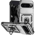 thumbnail image 1 of for Google Pixel 9 Pro XL Case Camera Lens Protector Slide Cover Black, Rugged Shield Heavy Duty Google Pixel 9 Pro XL Phone Case with Ring Holder Shockproof (Silver), 1 of 7