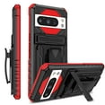 thumbnail image 1 of for Google Pixel 9 Pro XL Case - Heavy Duty Phone Holster with Belt Clip | with Kickstand | Shockproof, Dual Layer Protective | Drop Protection Hybrid Case for Google Pixel 9 Pro XL | Red, 1 of 15