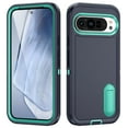 thumbnail image 1 of for Google Pixel 9 Pro XL Case Kickstand Durable 3-Layer Military Grade Protective Case Cover Hybrid Silicone Heavy Duty Rugged Shockproof Screen Lip Raised Protection Phone Case,Darkblue+Mint, 1 of 9