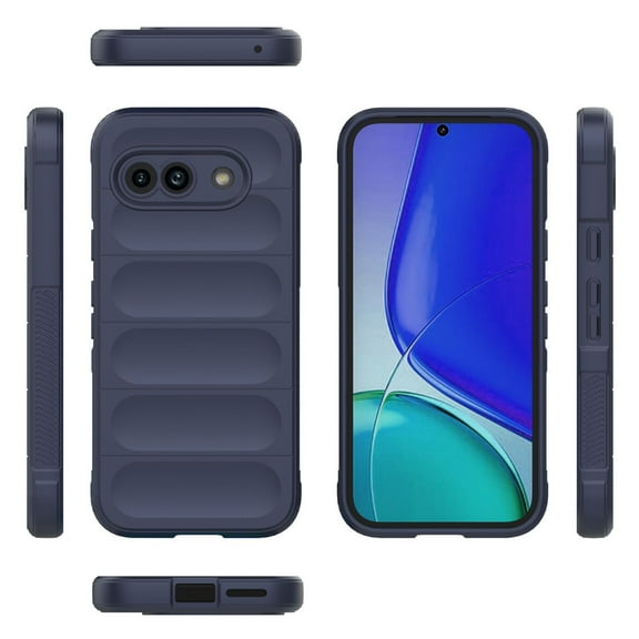 for Google Pixel 9 Pro XL Case, Liquid Silicone Soft Gel Rubber Slim Cover with Microfiber Cloth Lining Cushion Shockproof Full Body Protective Case for Google Pixel 9 Pro XL,Darkblue