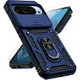 thumbnail image 1 of for Google Pixel 9 Pro XL Case with Slide Camera Cover HD Screen Protector [Military Grade 16ft. Drop Tested] Magnetic Ring Holder Kickstand Protective Phone Case for Google Pixel 9 Pro XL, Navy Blue, 1 of 17