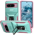 thumbnail image 1 of for Google Pixel 9 Pro XL Case with Sliding Camera Cover, [Drop Protection] [Magnetic Rotated Kickstand] Military Grade Shockproof Heavy Duty Cover for Google Pixel 9 Pro XL, Green, 1 of 8