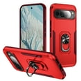 thumbnail image 1 of for Google Pixel 9 Pro XL Case, Slim Fit Military Grade Drop Tested Dual Layer Shockproof Case with 360 Ring Holder Kickstand Protective Rugged Car Magnetic Non-Slip Phone Case,Rose+Red, 1 of 10