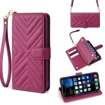 For Google Pixel 9 Pro XL Diamond Pattern PU Leather Wallet Case Magnetic Flip Cover Multi-Card Slots Pocket Kickstand With Detachable Shoulder Strap And Wrist Strap,Wine red,For Pixel 9 Pro XL