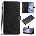 thumbnail image 1 of for Google Pixel 9 Pro XL Flip Case with Card Slots,Flower Butterfly Embossed PU Leather Shockproof Cash Pocket Protective Wrist Strap Kickstand Wallet Cover for Google Pixel 9 Pro XL,Black, 1 of 7