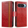 thumbnail image 1 of For Google Pixel 9 Pro XL Leather Phone Case Wallet Folio Flip Cover Casual Business, [RFID Blocking] Multi Hidden Anti-theft Card Holder Cash Slot, Side Magnetic Buckle, Stand Support,Red, 1 of 10