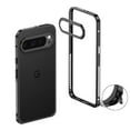 thumbnail image 1 of For Google Pixel 9 Pro XL Metal Bumper Phone Case,With Lens Protector,Slim Fit No Back No Frame Backless Metal Bumper 4 Corners Shockproof Rugged Heat Dissipation Frame Phone Case,Black, 1 of 9