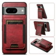 thumbnail image 1 of for Google Pixel 9 Pro XL Phone Case [Compatible with Mag-Safe] PU Leather [Magnetic 2-in-1 Detachable Wallet] [Back Flip Stand Folio Purse Case] Shockproof Men Women Cover, Red, 1 of 1