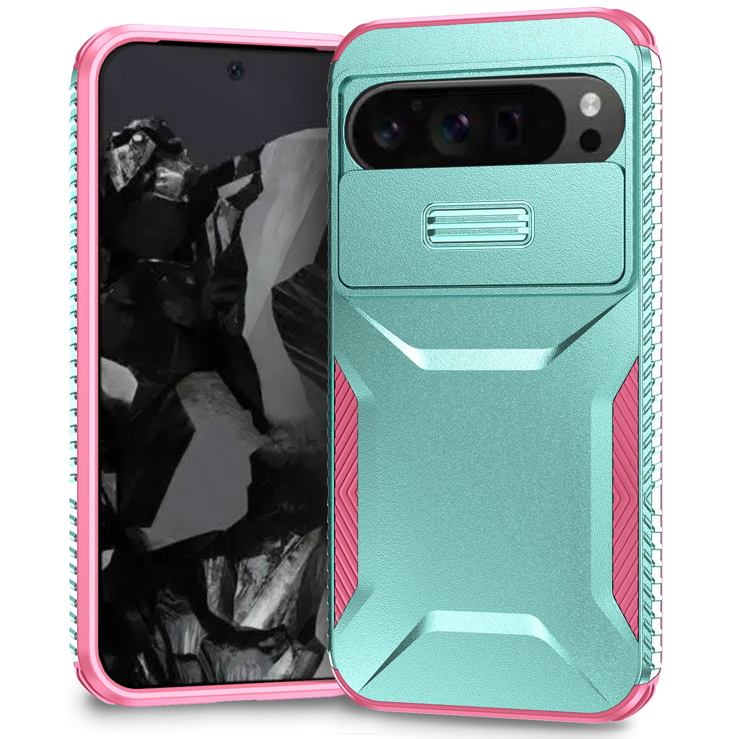 Coque Gel Silicone + 2 Verres Trempés Pour Google Pixel 9 PRO XL - NOIR, NEUF