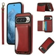 thumbnail image 1 of for Google Pixel 9 Pro XL Wallet Case with Card Holder - PU Leather Case for Women & Girls, Wrist Hand Strap, Secure Finger Ring, Shockproof Protective Phone Cover for Google Pixel 9 Pro XL, Red, 1 of 6