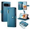 thumbnail image 1 of for Google Pixel 9 Pro XL Wallet Case with Crossbody Strap &  Card Holder, Fashion Flip PU Leather Magnetic Clasp Cover for Women Men, Zipper Pocket Purse Phone Case for Google Pixel 9 Pro XL, Blue, 1 of 11