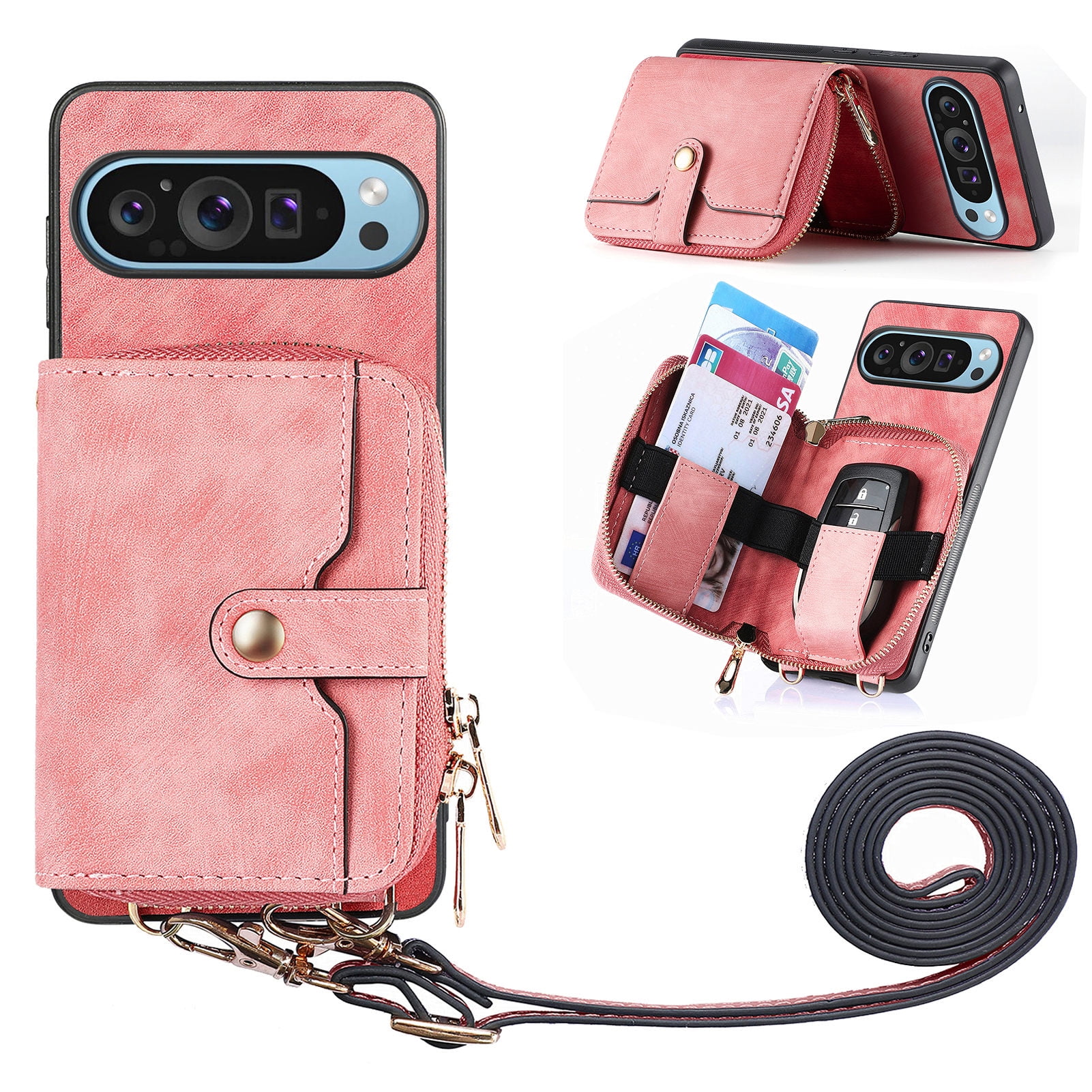 for Google Pixel 9 Pro XL Wallet Case, PU Leather Case with Back Card